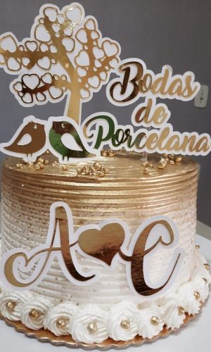 Arquivo de Corte Topo de Bolo Bodas de Porcelana