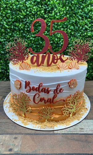 Arquivo de Corte - Topo de Bolo Bodas Coral