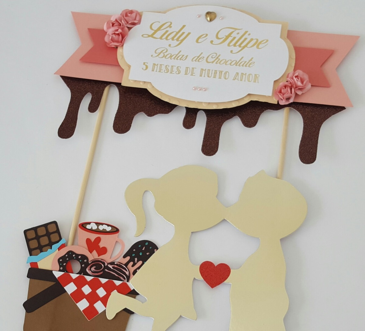 Arquivo de Corte Topo de Bolo Bodas de Chocolate COD.: 617