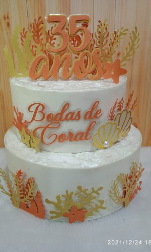 Arquivo de Corte Topo de Bolo Bodas de Coral 01 (studio)