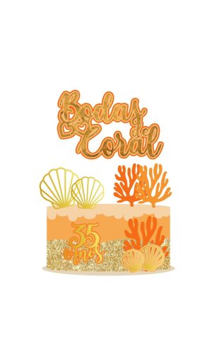 Arquivo de corte topo de bolo bodas de coral