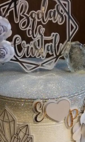 Arquivo de Corte Topo de Bolo Bodas de Cristal