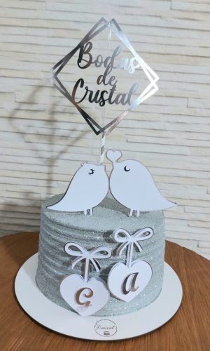 Arquivo De Corte Topo De Bolo Bodas De Cristal Studio 01