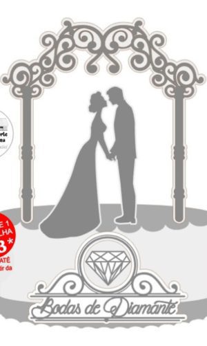 Arquivo de Corte Topo de Bolo Bodas de Diamante