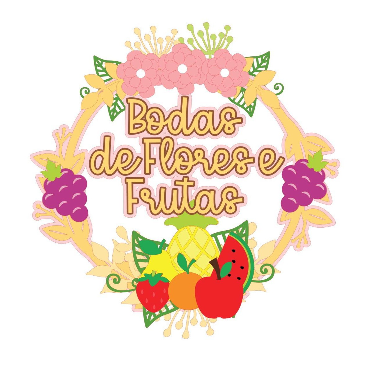 Arquivo De Corte Topo De Bolo Bodas De Flores E Frutas