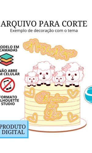 Arquivo de Corte Topo de Bolo - Bodas de Lã