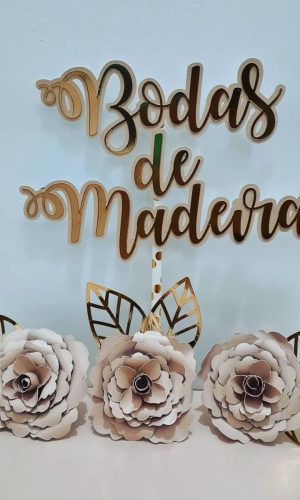 ARQUIVO DE CORTE Topo de bolo Bodas de Madeira