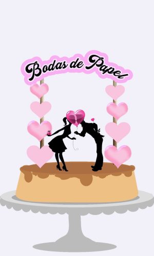 10 Arquivo Por R$ 10,00 Topo de Bolo Bodas de Papel