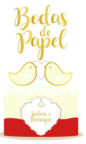 Arquivo de corte topo de bolo bodas de papel