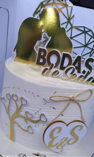 Arquivo de Corte Topo de Bolo Bodas de Seda