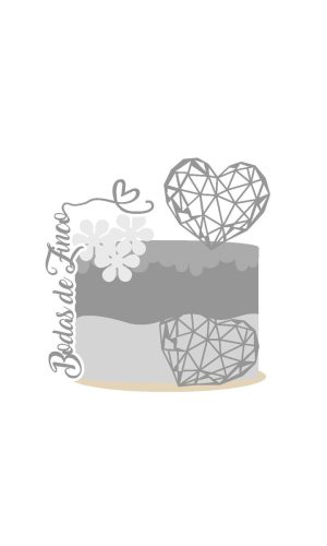 Arquivo De Corte Topo De Bolo Bodas De Zinco
