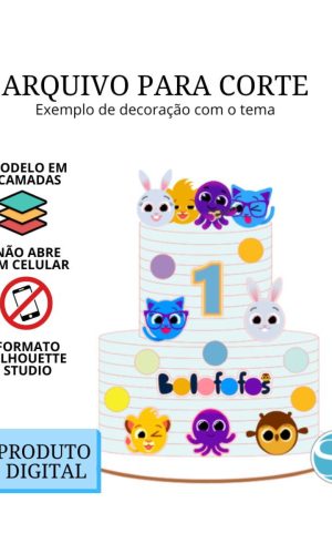 Arquivo de Corte Topo de Bolo - Bolo Fofo Dois 2 Menino