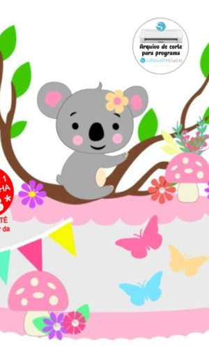 Arquivo de Corte Topo de Bolo Bosque Koala