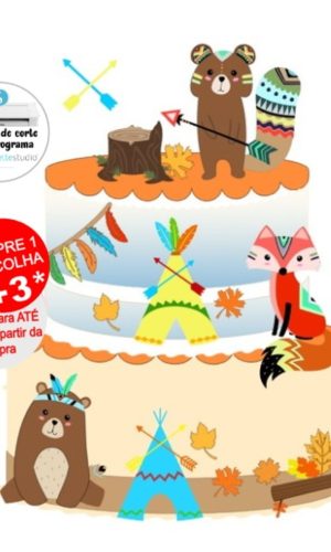 Arquivo de Corte Topo de Bolo Bosque Tribal