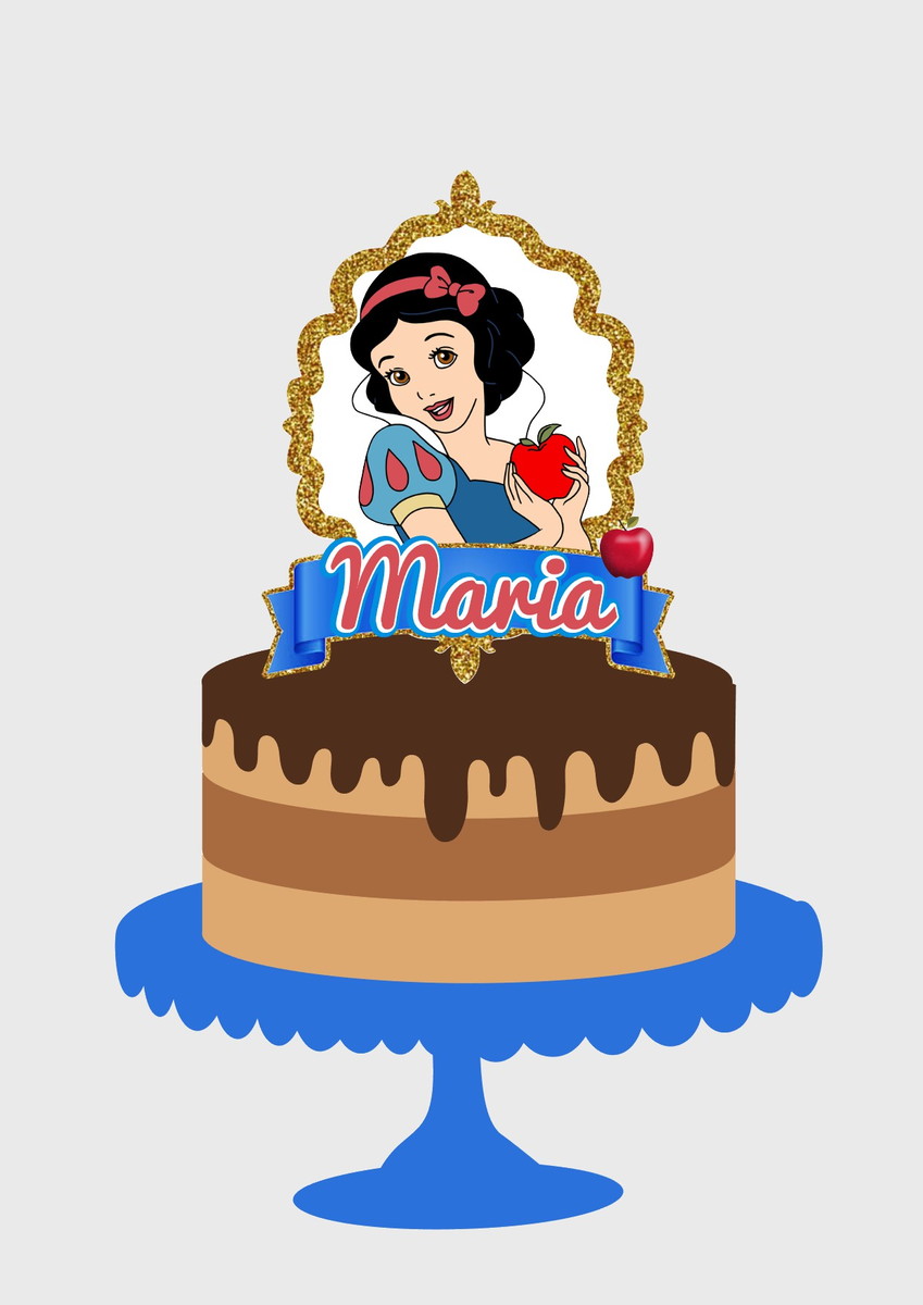 Arquivo de Corte Topo de Bolo Branca de Neve