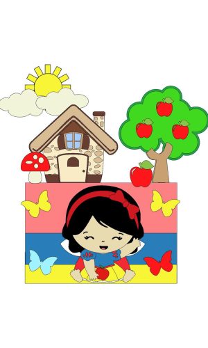 Arquivo de Corte Topo de Bolo Branca de Neve Baby em Camadas
