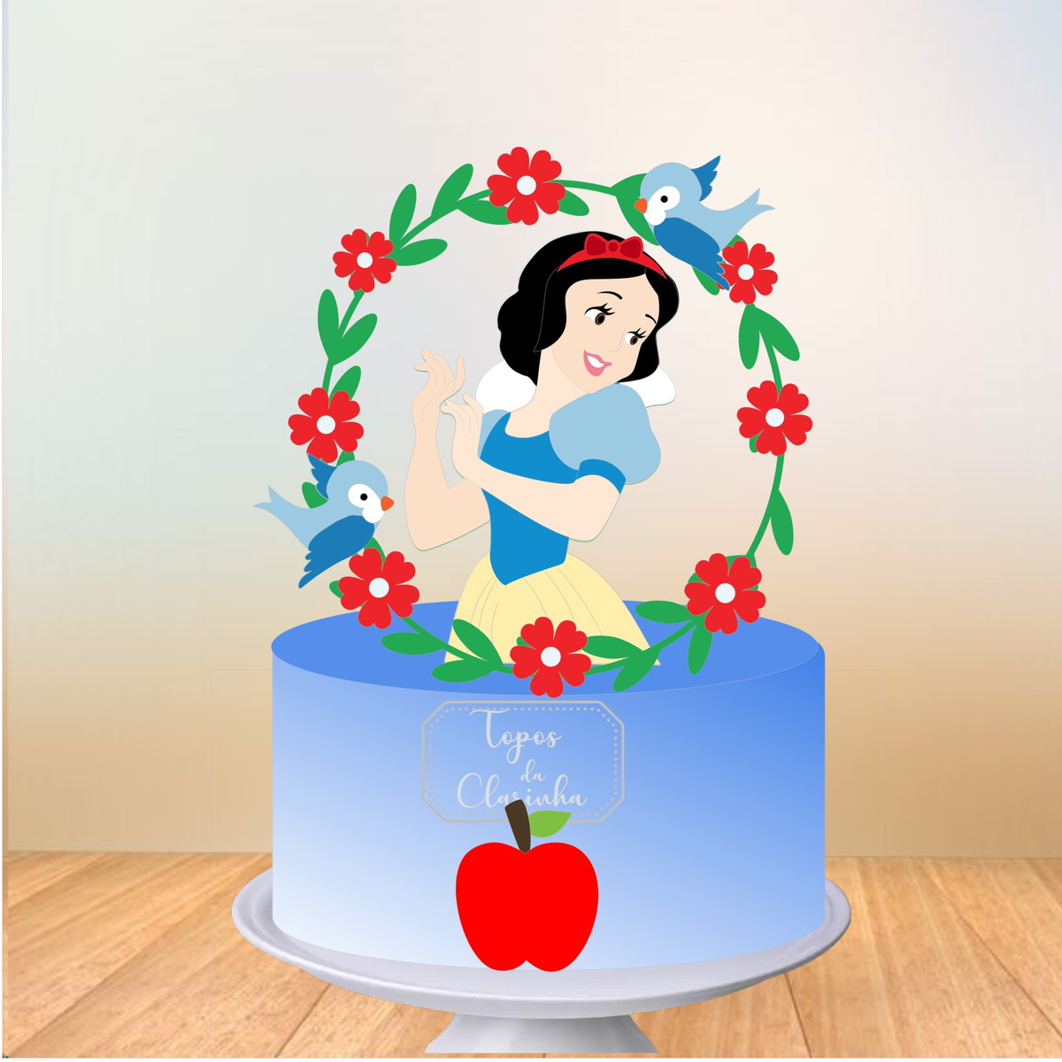 Arquivo de Corte topo de bolo branca de neve camada
