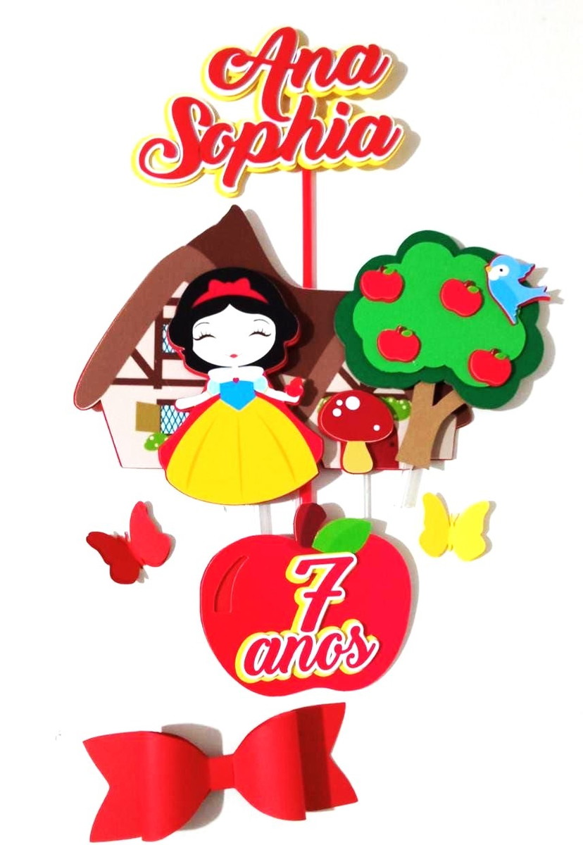 Arquivo de Corte Topo de Bolo Branca de Neve Cute Studio 001 - Imagem 4