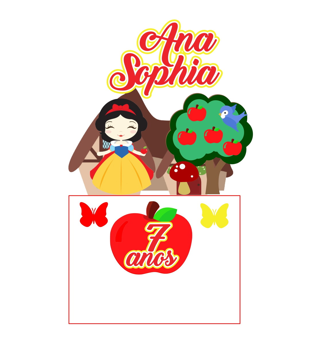 Arquivo de Corte Topo de Bolo Branca de Neve Cute Studio 001