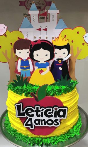 Arquivo de corte topo de bolo branca de neve cute