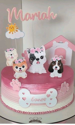 Arquivo de corte topo de bolo CACHORRINHOS