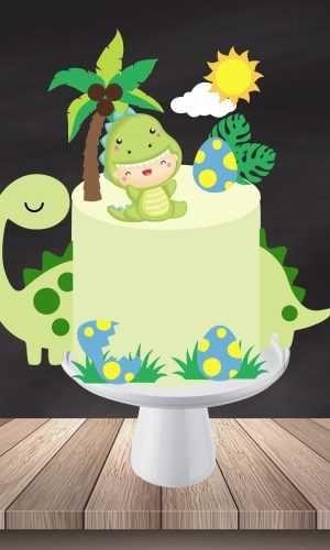 Arquivo de Corte Topo de Bolo Dino Baby Cute