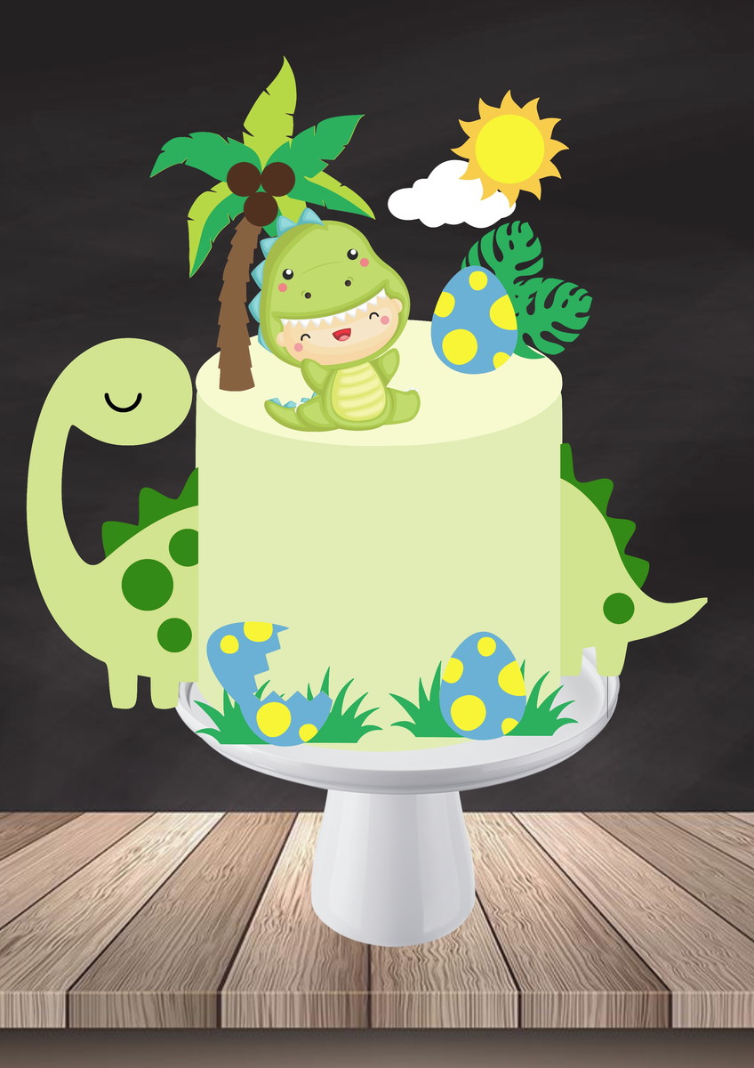 Arquivo de Corte Topo de Bolo Dino Baby Cute