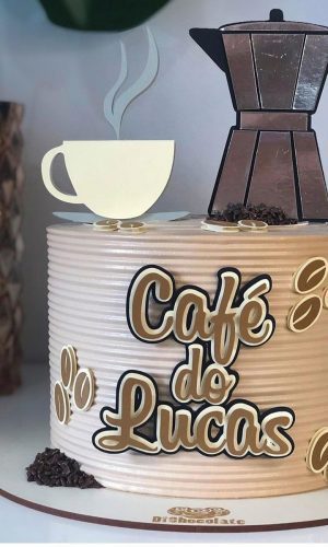 Arquivo de corte topo de bolo Café camadas