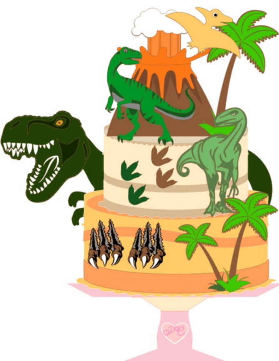 Arquivo de Corte Topo de Bolo Camadas Dinossauro Studio