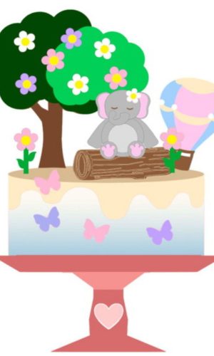 Arquivo de corte Topo de Bolo Camadas Elefante Balão STUDIO