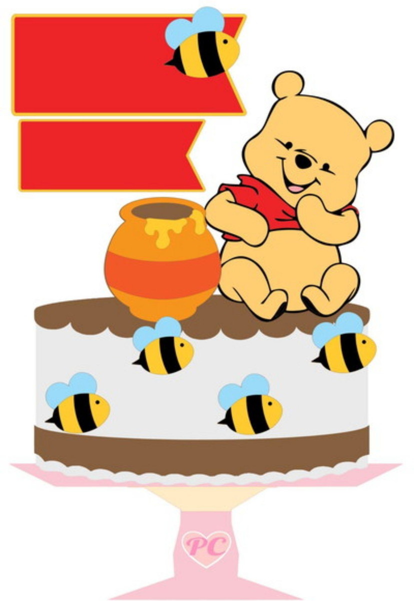 Arquivo De Corte Topo De Bolo Camadas Ursinho Pooh Studio