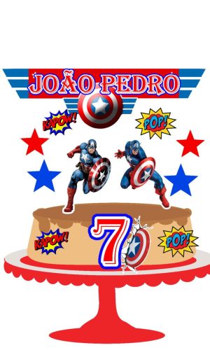 Arquivo de corte Topo de Bolo Capitão América 2