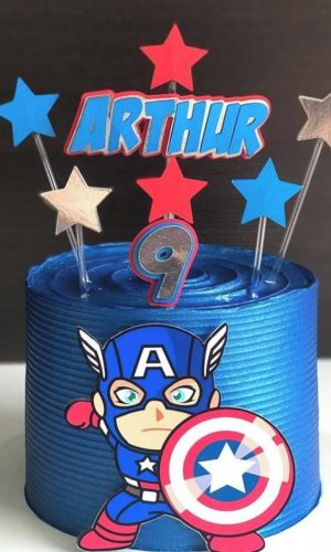Arquivo de Corte - Topo de Bolo Capitão America