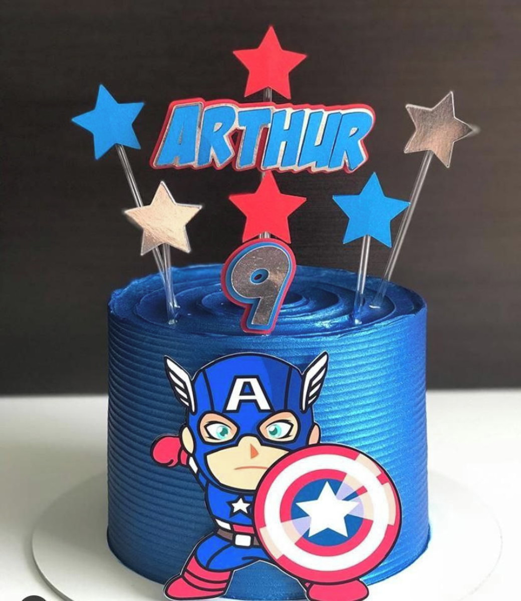 Arquivo de Corte - Topo de Bolo Capitão America
