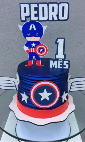 Arquivo de Corte Topo de Bolo Capitão América Baby Camadas