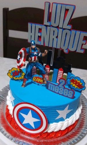 Arquivo de corte topo de bolo Capitão America + dois topo