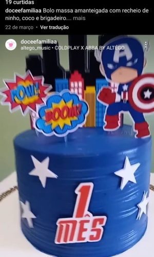 Arquivo de Corte Topo de Bolo Capitão América Cute