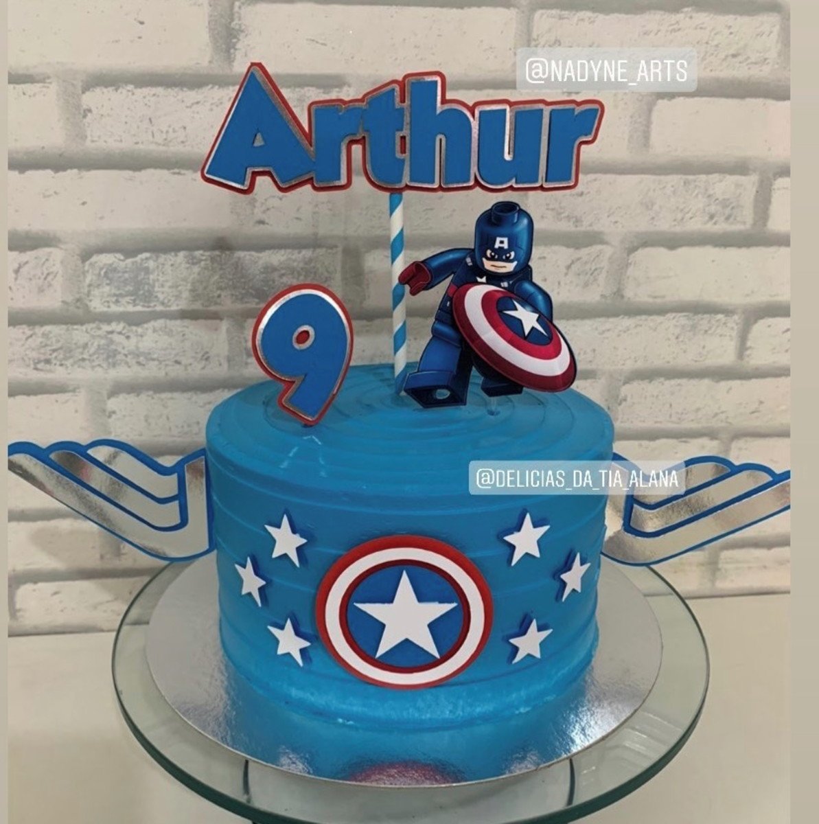Arquivo de corte Topo de Bolo Capitão América Lego
