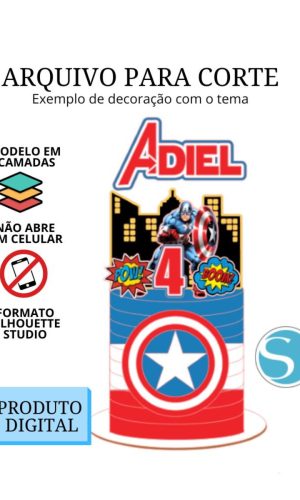 Arquivo de Corte Topo de Bolo - Capitão América
