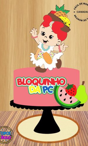 Arquivo de Corte Topo de Bolo Carnaval Baianinha Cute