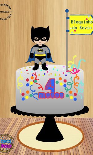 Arquivo de Corte Topo de Bolo Carnaval Batman Cute