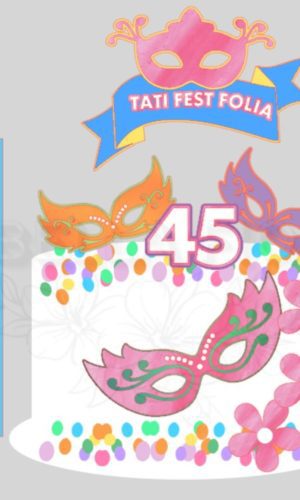 Arquivo de Corte Topo de Bolo Carnaval em Camadas - 123