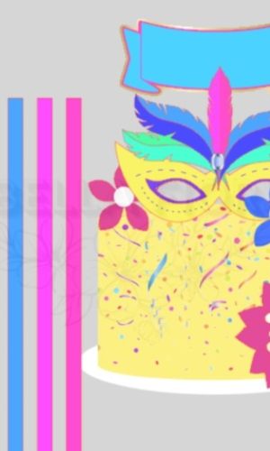 Arquivo de Corte Topo de Bolo Carnaval em Camadas - 143