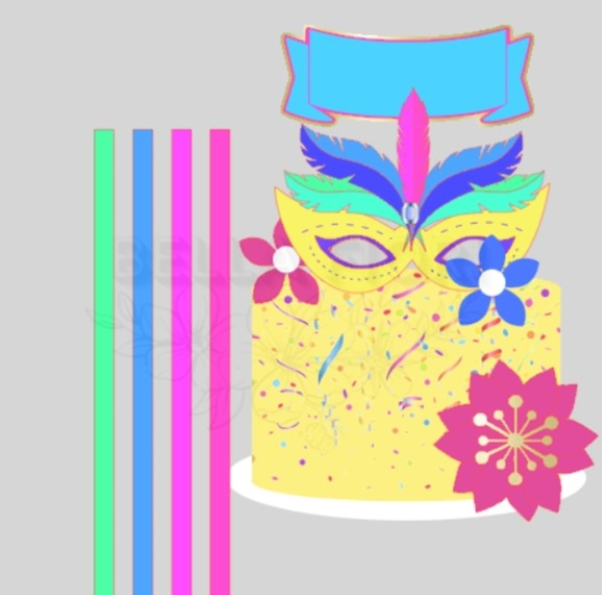 Arquivo de Corte Topo de Bolo Carnaval em Camadas - 143