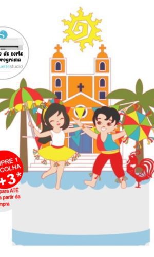 Arquivo de Corte Topo de Bolo Carnaval Frevo