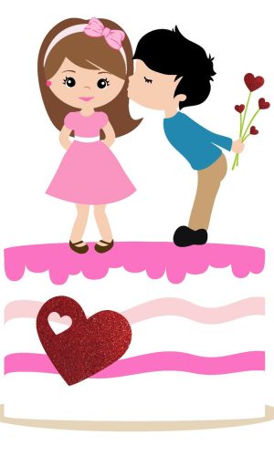Arquivo de corte topo de bolo casal de namorados