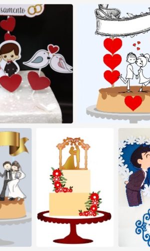 Arquivo de Corte Topo de Bolo Casamento + Brinde