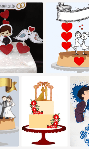 Arquivo de Corte Topo de Bolo - Casamento
