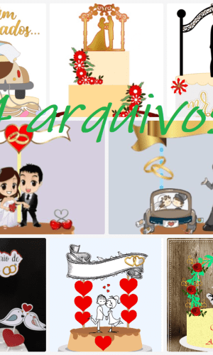 Arquivo de Corte Topo de Bolo - Casamento - Combo