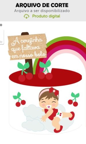Arquivo de Corte Topo de Bolo Cerejinha Baby